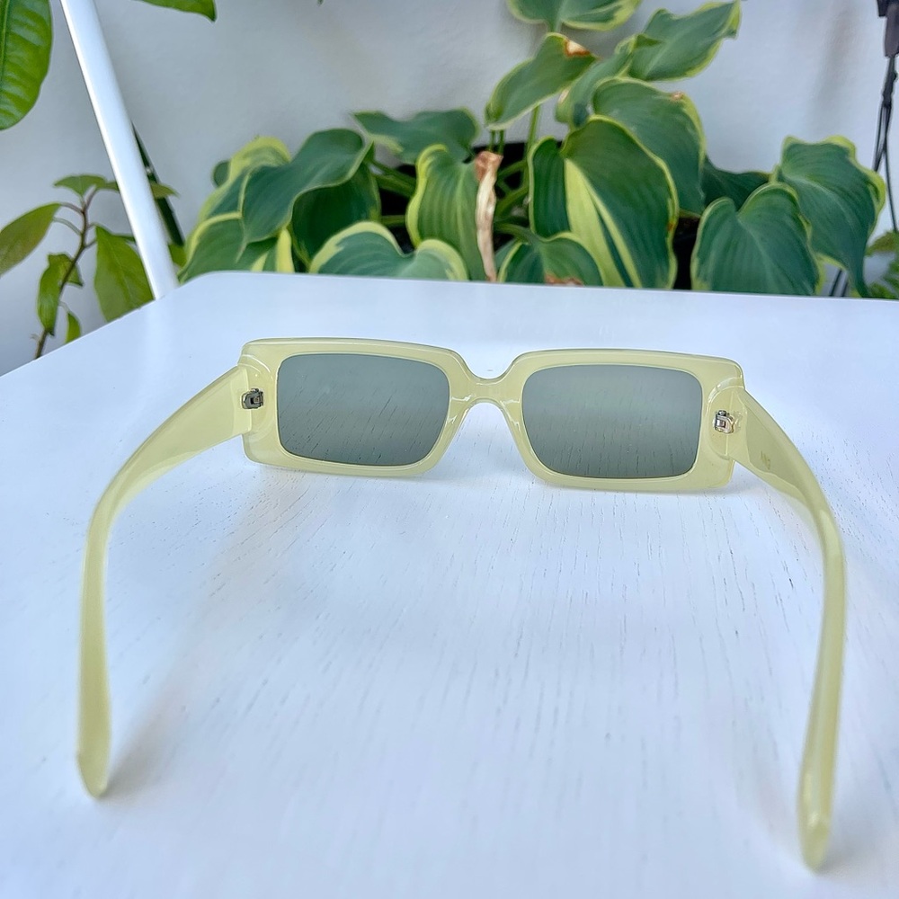 Mango Rectangular Retro Sunglasses In Light Green… - image 3